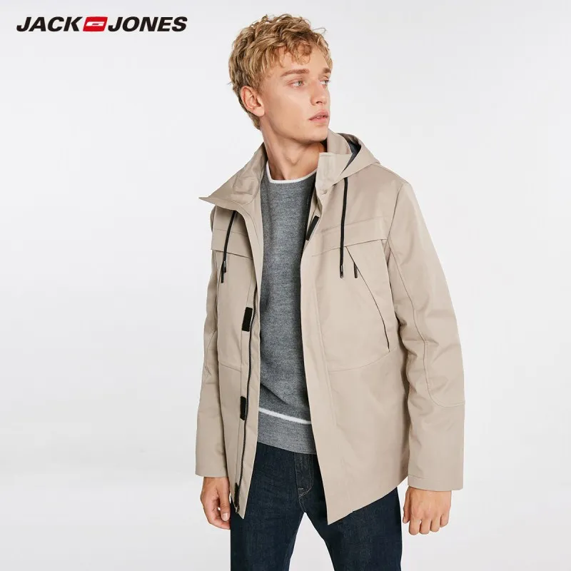 JackJones Мужская Зимняя Повседневная стеганая куртка с капюшоном мужская одежда
