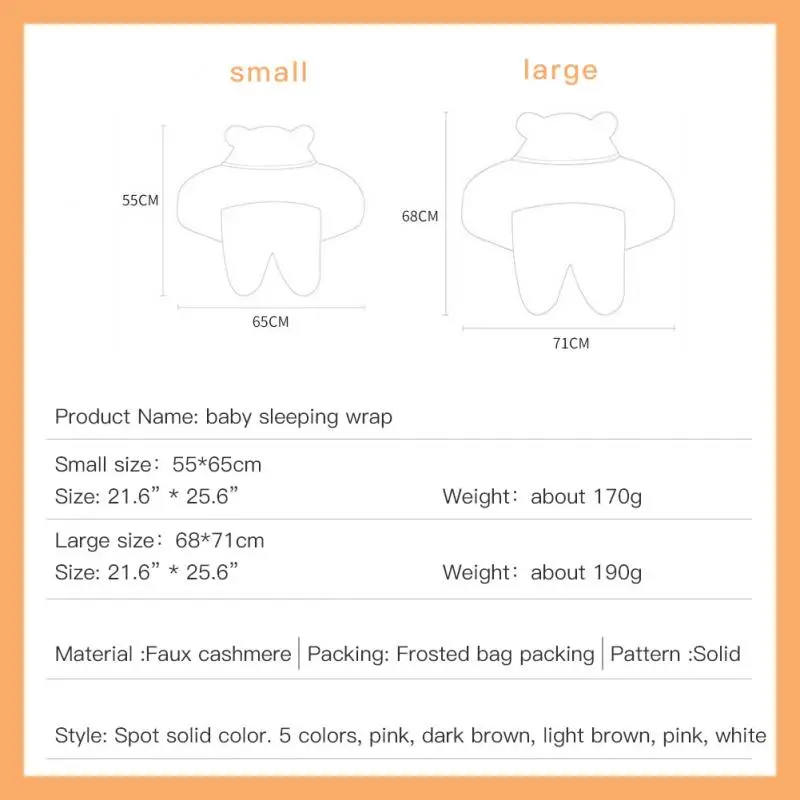 

Baby Sleeping Bag Envelope For Newborn Baby Winter Swaddle Blanket Wrap Sleeping Bags Solid Baby Bedding For 0-6 M