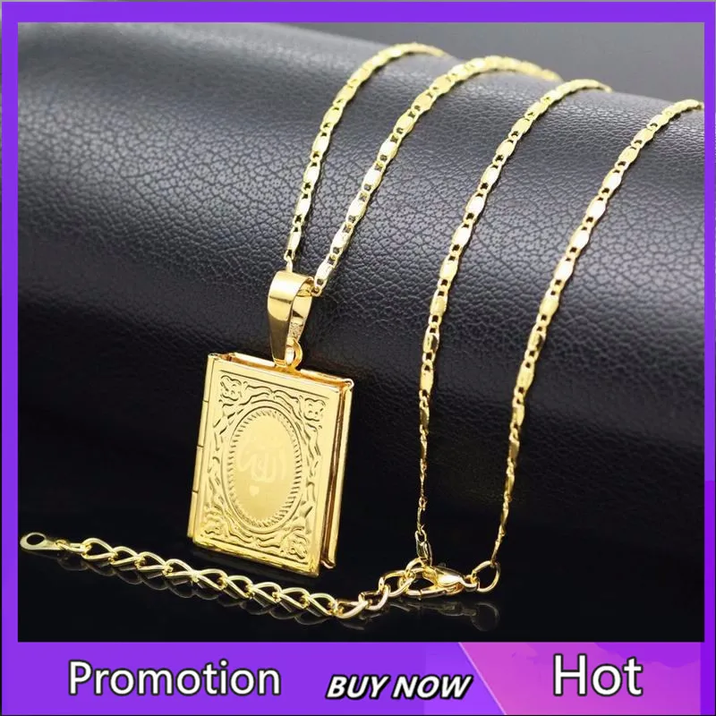 Золотое ожерелье в мусульманском стиле мусульманское виде книги Корана открытое