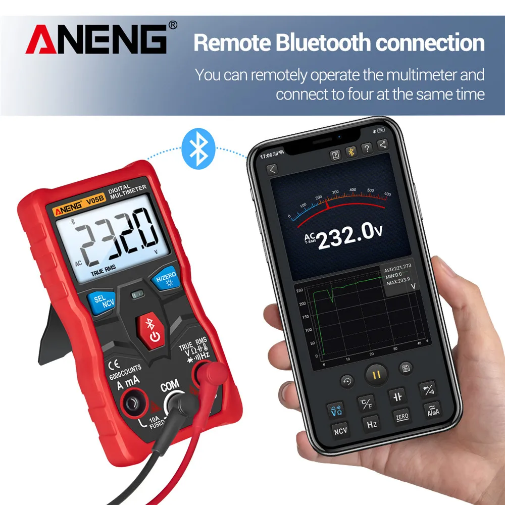 ANENG V05B цифровой 6000 отсчетов Профессиональный аналоговый мультиметр AC/DC токи