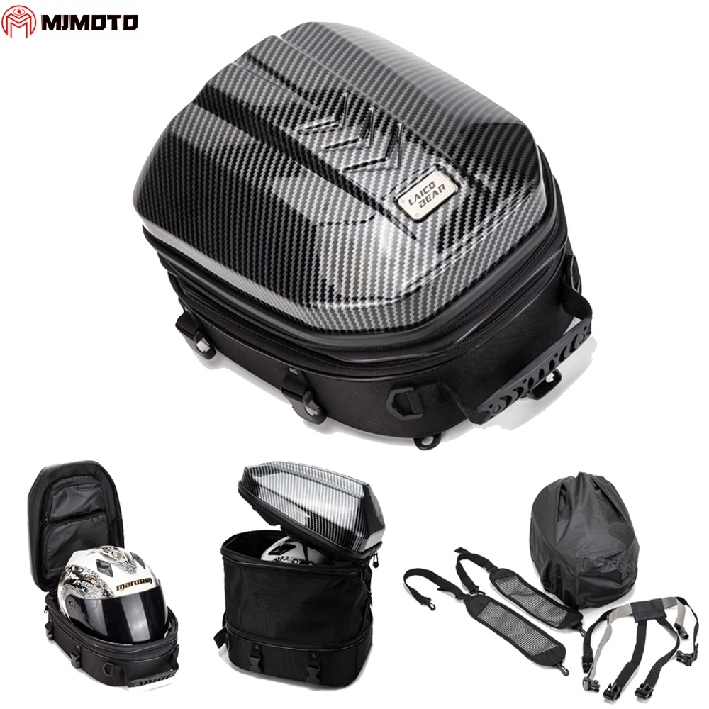 Водонепроницаемая сумка для мотоциклетного шлема черная заднего сиденья