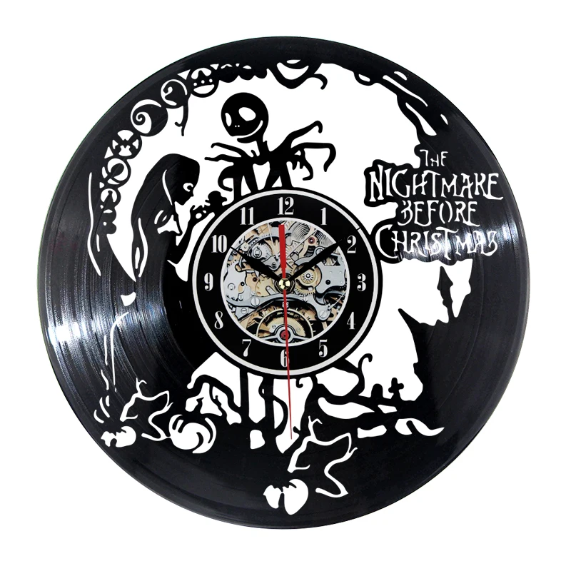 Виниловые настенные часы с записью Кошмар перед Рождеством тема CD Запись 3D