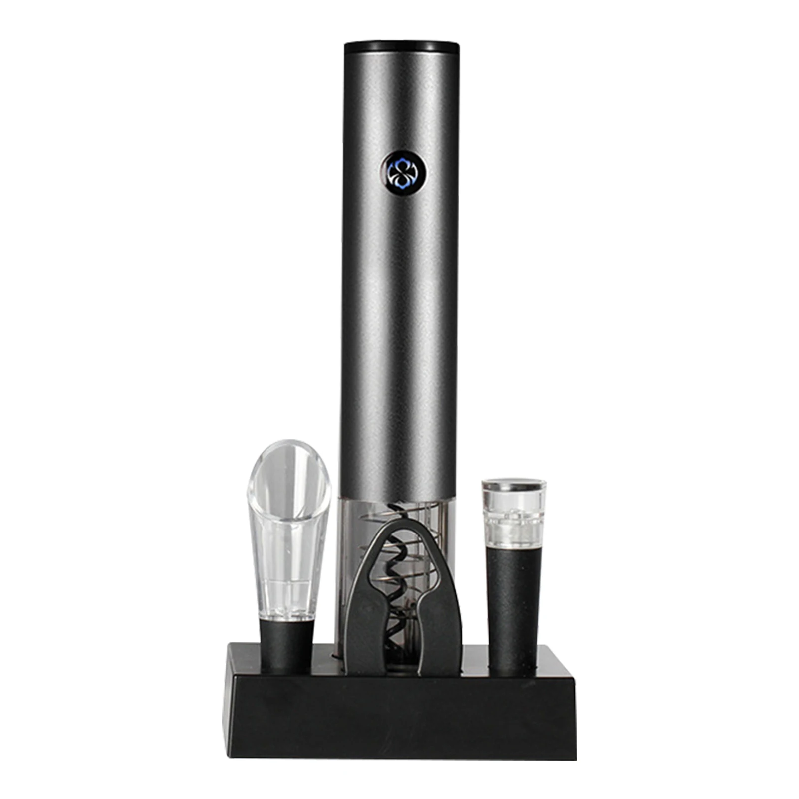 

6 In 1 Electric Wine Opener Kit Touch Control Pourer USB Charge With Charging Base Stoppers Battery Operated Vacuum Display