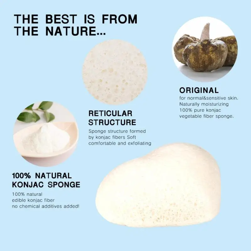 7 цветов защита кожи в форме сердца натуральная мягкая губка Konjac для очищения