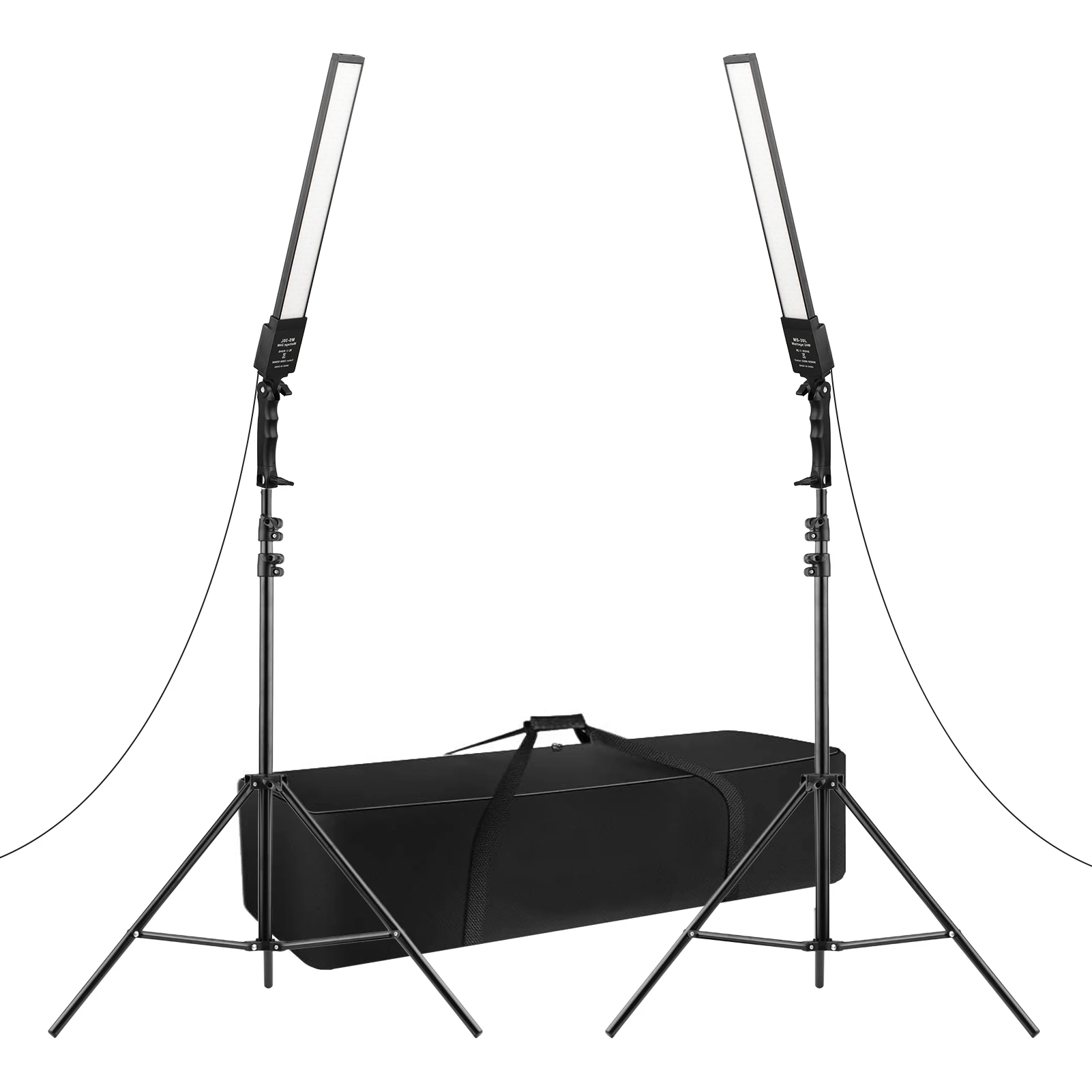 

Professional Photography Studio LED Light Kit with 2pcs 3200-5500K Bi-color Dimmable LED Video Light Bar Strip Light and Stands