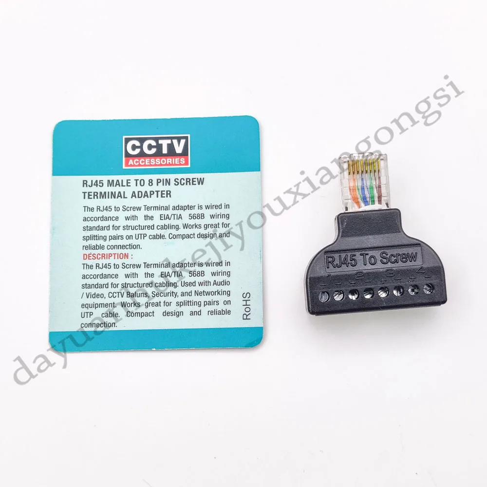 Online 100 Stücke RJ45 Ethernet Stecker AUF 8 Pin AV Terminal Schraube Adapter Stecker New