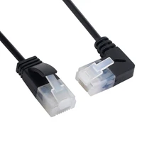 rj45 left angled to straight utp network cable patch cord 90 degree cat6a lan ultra slim cat6 ethernet cable for laptop tv box