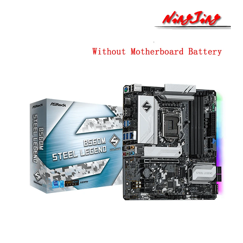 Материнская плата ASROCK B560M STEEL LEGEND Micro ATX Intel B560 4800 +(OC) 128G USB 3 2 SATA M.2 поддержка 10 / 11 gen LGA