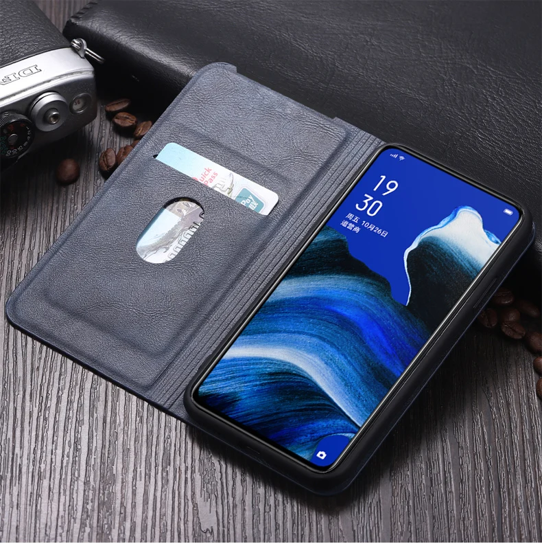 Роскошный кожаный чехол-книжка с подставкой в стиле ретро для OPPO F9 A7 A7X K1 K3 R17 Realme 5 3 Pro Q X Lite Чехол-книжка Магнитный чехол