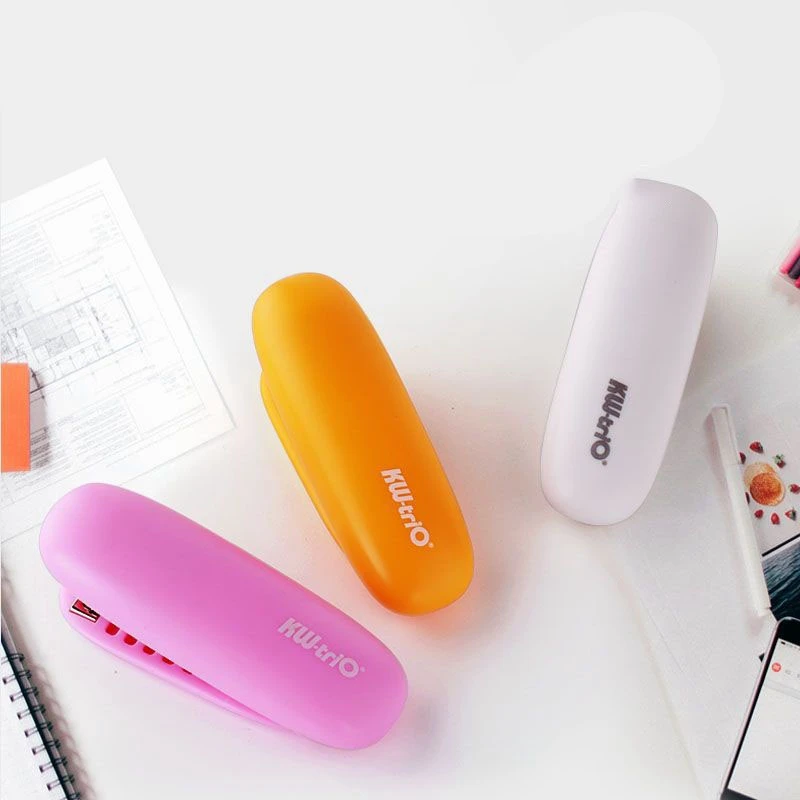 

KW-TRIO Stapler Mini Hand-Held Foldable Color and Ultra-Thin Design Stapler for Office Desks, Including 1000 Staples