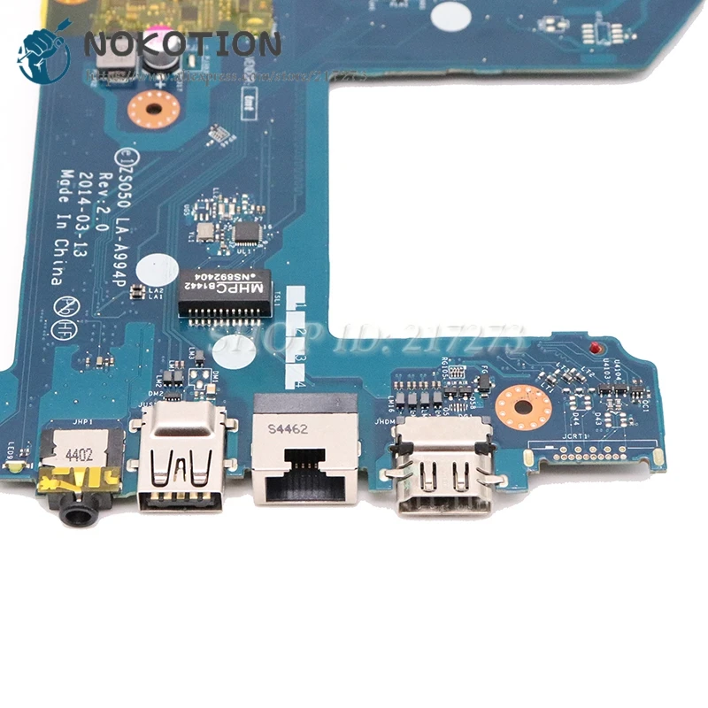 NOKOTION 788289-001 788289-501 для hp павильон 15-R Материнская плата ноутбука ZSO50 LA-A994P N2840 Процессор DDR3L