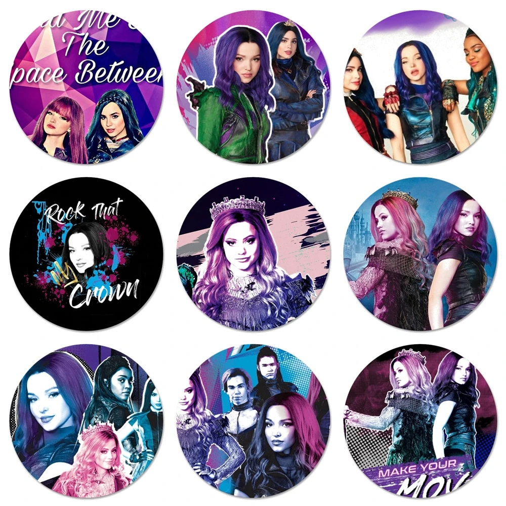 Descendants 3 Badge Brooch Pin Accessories For Clothes Backpack Decoration gift 58mm