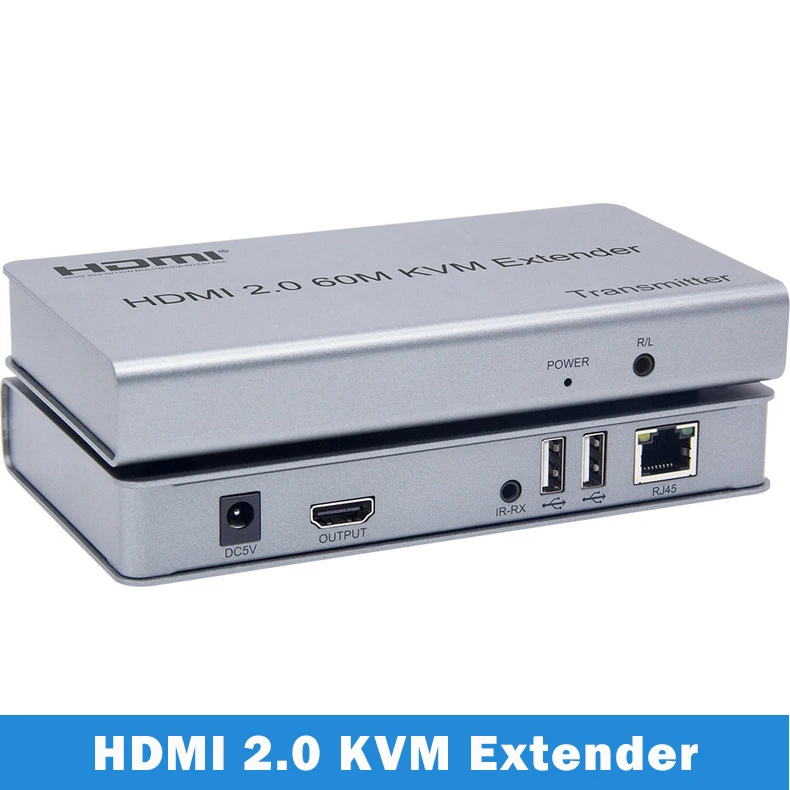 60 м 4K Гц HDMI 2 0 квм удлинитель Cat5e Cat6 RJ45 Ethernet кабель передатчик приемник с