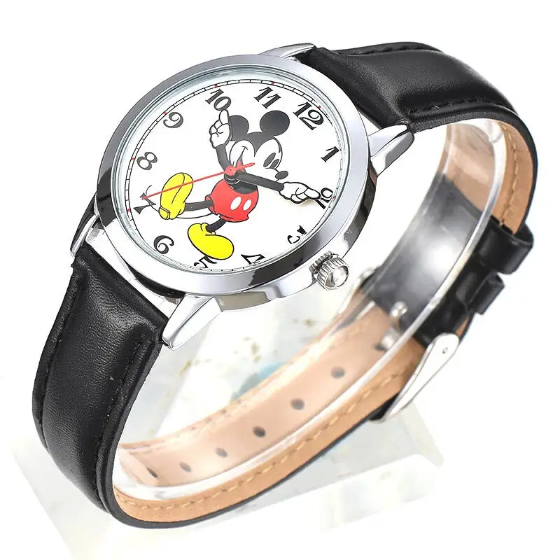 Children Watch Mickey Mouse Leather Strap Clock Kid Cartoon Disney Luxury Brand Time Smart Boy Hour Beautiful Girl Gift Hot Lady enlarge
