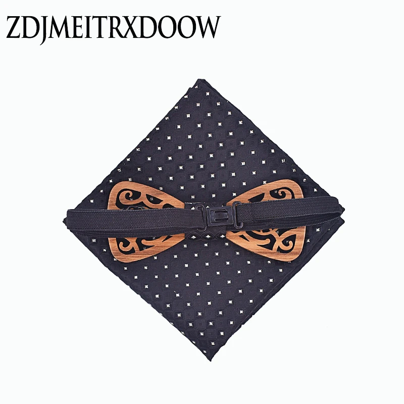New Wooden Decoration Tie Cufflinks Set Dress Suit Party Gentleman Wood Bow tie Gift set Corbatas Para Hombre Butterfly | Аксессуары для