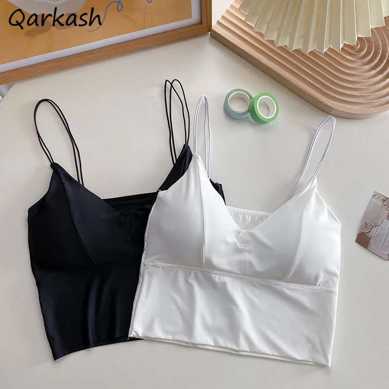 

Майка женская однотонная простая универсальная укороченная облегающая классическая одежда топы летние женские нежные базовые Мягкие стил...