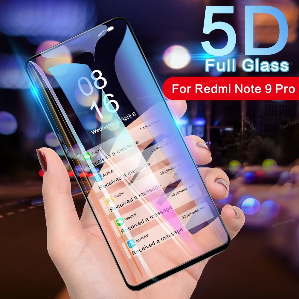Закаленное стекло 5D с полным покрытием для Xiaomi Mi 10 Pro Redmi Note 9 8 8t K30 изогнутое