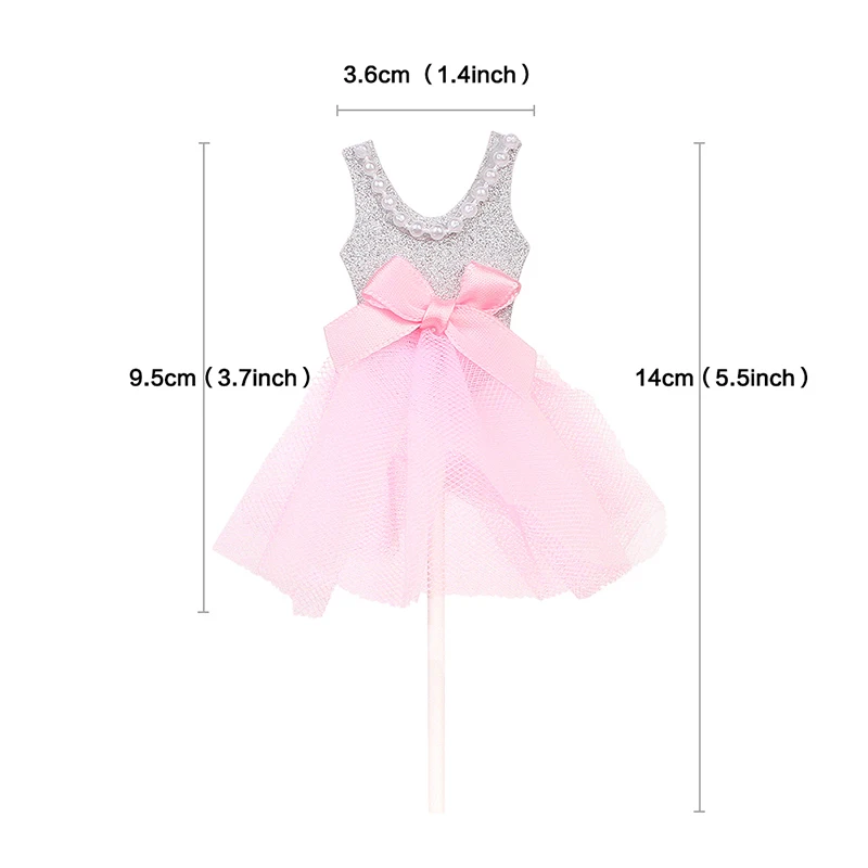 5 шт. Топпер для кексов девочек на день рождения украшение блестящее платье