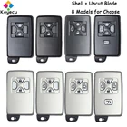 Смарт-чехол KEYECU для автомобильного ключа, чехол черного и белого цвета с необработанным лезвием, 2, 3, 4, 5 кнопок, для Toyota Alphard Vellfire Estima с Ноем