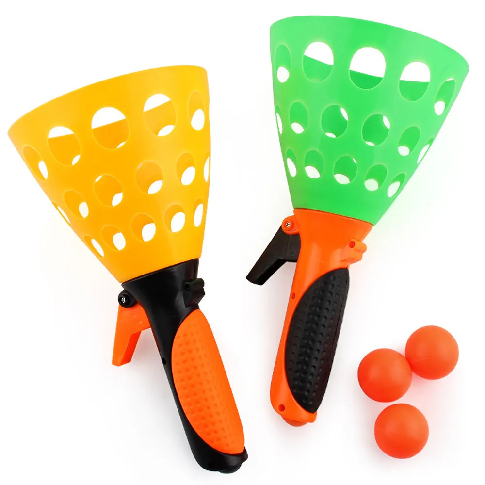 2 PCS Parent-child Catapult Table Tennis Launch Ball Perfect Toy For Kids Outdoor Interactive Rubber Balls Ping Pong Toys | Игрушки и