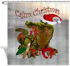 Рождественская Праздничная художественная душевая занавеска Cajun Bayou