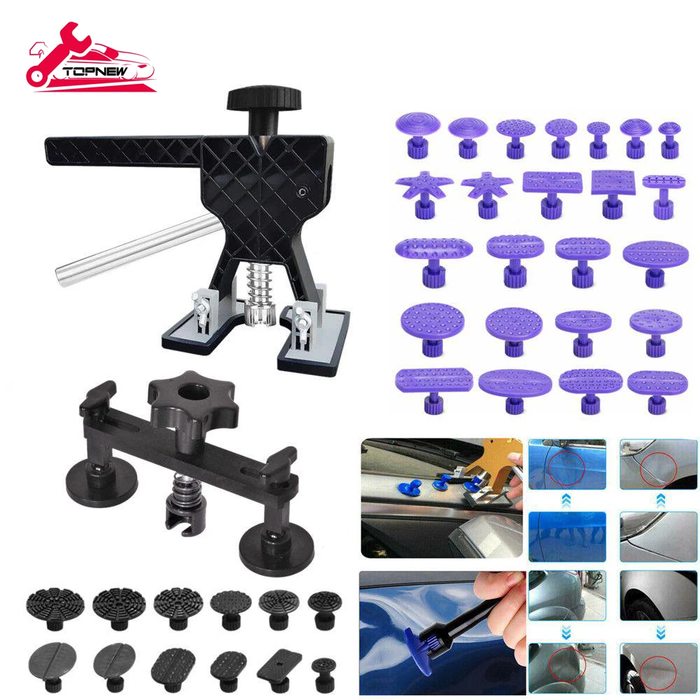 

Auto Body Paintless Dent Removal Tools Kit Dent Lifter Bridge Puller Set For Car Hail Damage And Door Dings Repair
