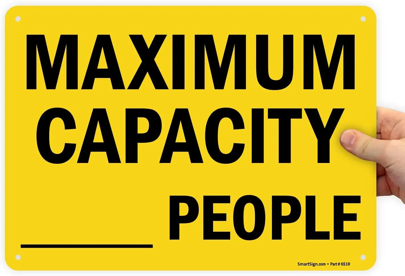 

Надпись SmartSign с максимальной емкостью людей, пластиковый, 8x12 дюймов