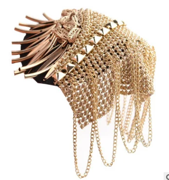 Винтажная большая брошь с кисточками ручной работы эполеты шипы Escapulario