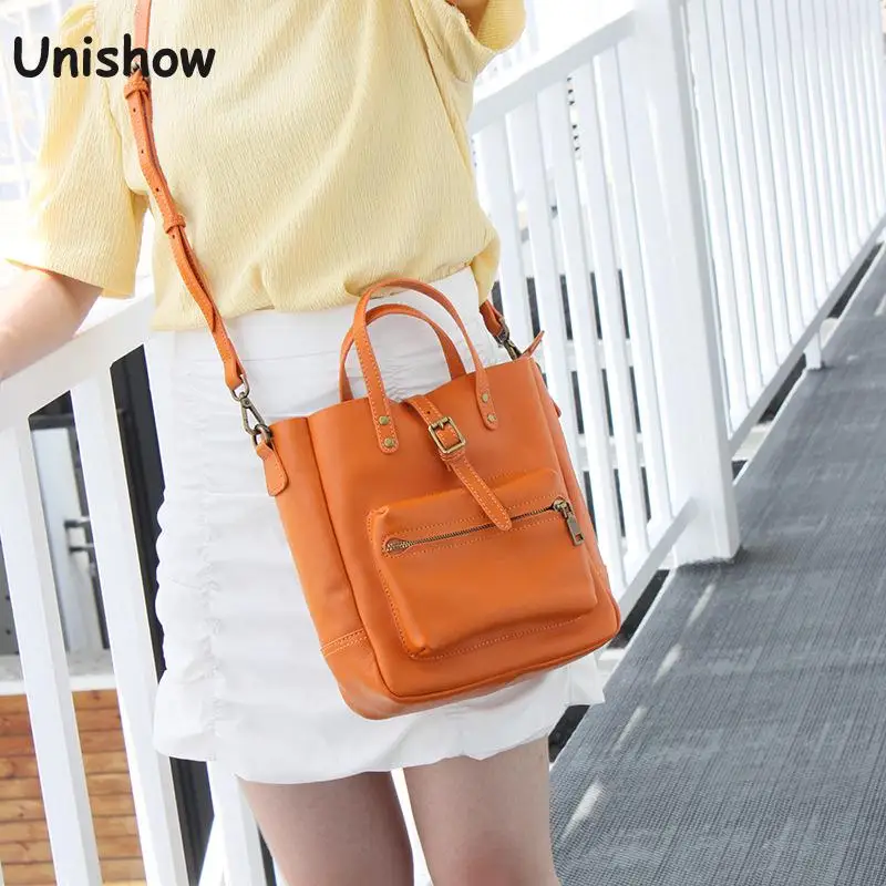 

Retro Casual Women Leather Totes Bag Simple Cowhide Real Leather Women Shoulder Bag Lady Handbag Business Crossbody Bag Purse