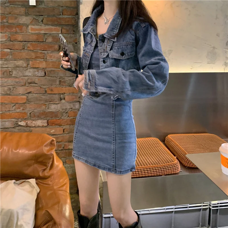 Модный женский ковбойский костюм для девушек Новинка весна-осень 2021 короткое