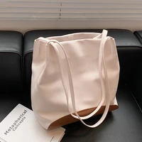 high capacity shoulder bags womens big tote 2021 luxury bucket solid color ladies designer travel shopping handbags purses tote