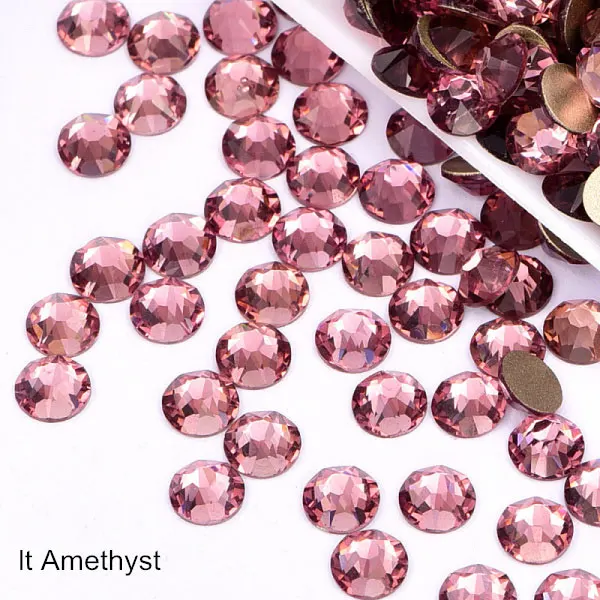 lt-amethyst 1440 шт Новые популярные цвета 8 больших+ 8 маленьких 16 граней горный хрусталь Кристалл Flatback не горячей фиксации украшение для ногтей горный хрусталь B3638 - Цвет: lt-amethyst