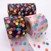 5yards 60mm 120mm colorful dots print organza stain ribbon for diy crafts hair accessories handmade materials gift box ribbons