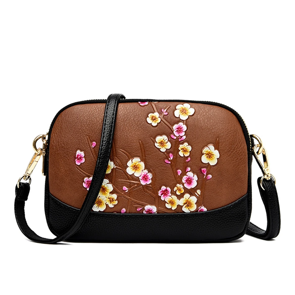 Plum blossom brown 16 цветов сумка Клевер на удачу новые роскошные кошельки и сумки женские сумки дизайнерские женские сумки через плечо плечевые сумки для женщин Sac - Цвет: Plum blossom brown