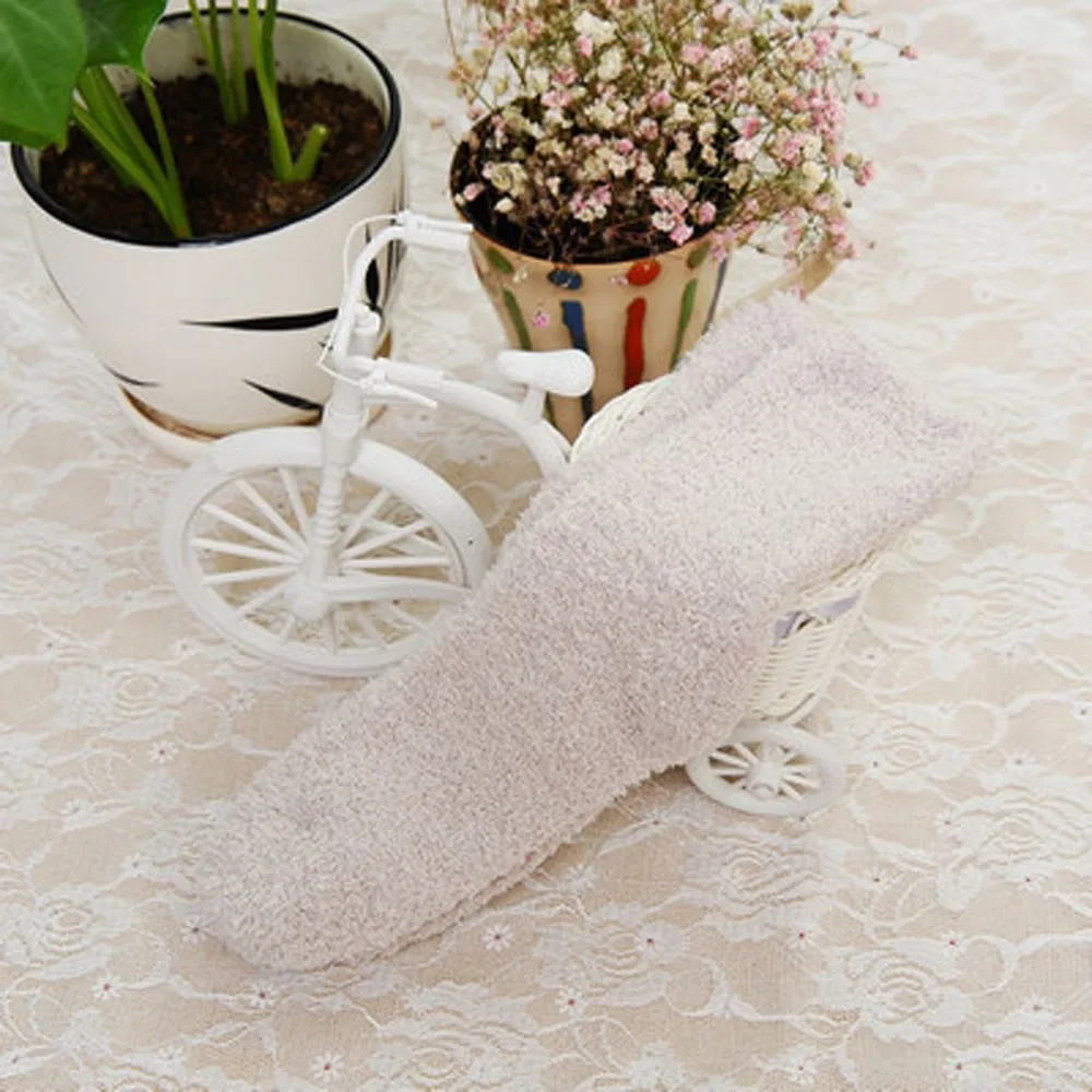 

2020 New Hot Home Women Girls Soft Bed Floor Socks Warm Winter Pure Color Fluffy Socks Floor Carpet Solid Color Towel Socks
