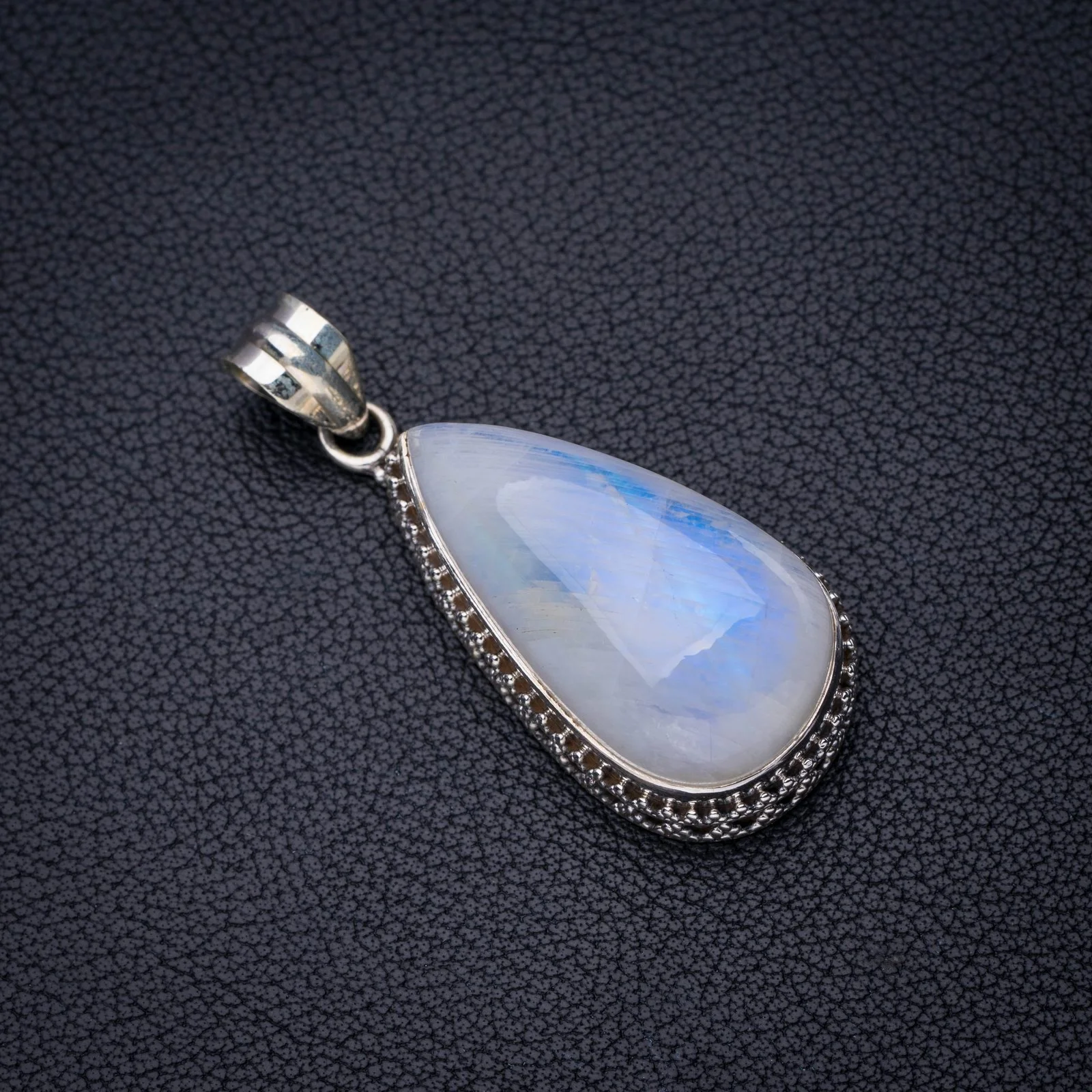 

Природный Радужный Лунный Камень StarGems ручной работы, фотосеребряный кулон 1,75 дюйма E3842