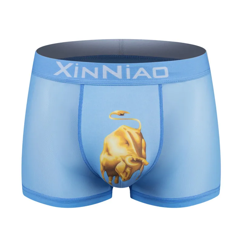 

Lce Silk Underwear Men's Nylon Breathable Thin Section Ox Head Men's Underwear Sexy Sassy Youth Transparent Men's Underwear