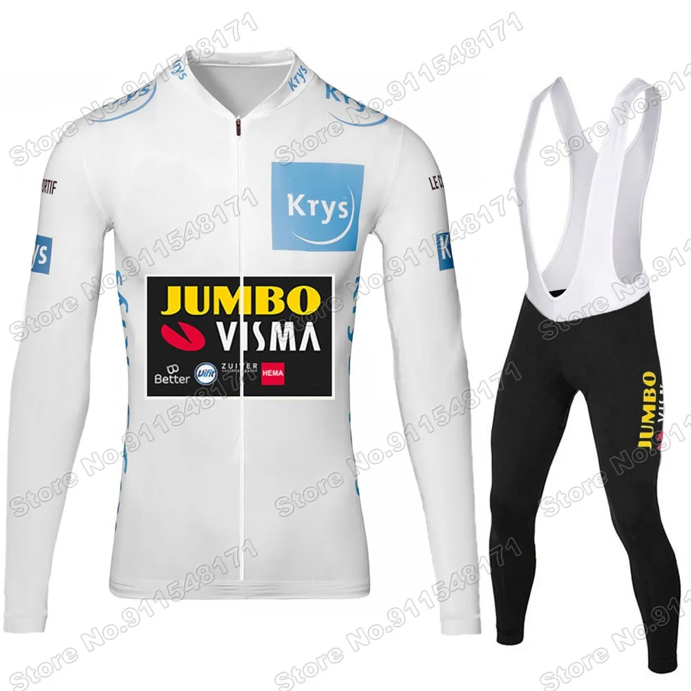 

Jumbo Visma Team 2021 Tour France summer Cycling Jersey Set Clothing Suit Mens Long Sleeve MTB Bike Road Pants Bib Ropa Ciclismo