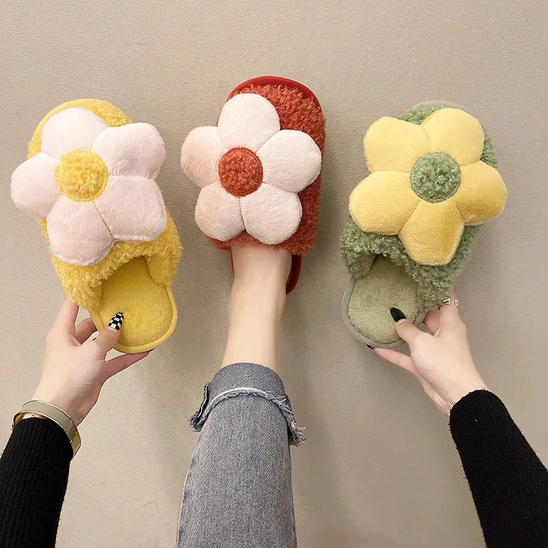 

Меховые сланцы для женщин, зимние милые плюшевые домашние тапочки для пар, теплые Нескользящие тапочки, женские меховые теплые тапочки