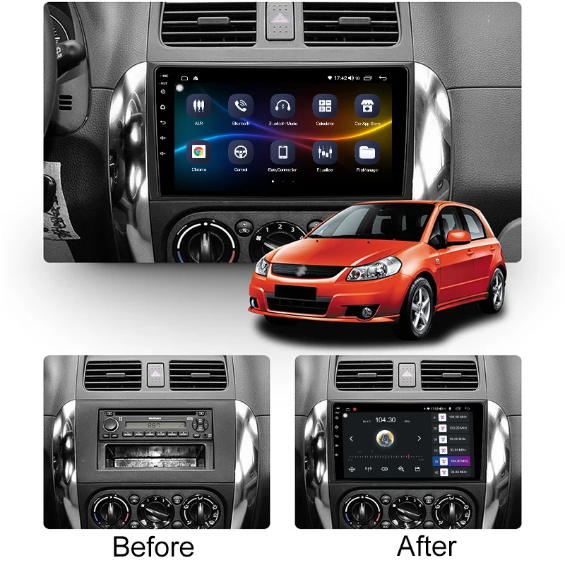 Funrover Android 10 0 2.5D + IPS автомобильный DVD GPS мультимедийный плеер для SUZUKI1 SX4 SX 4 2006 2014
