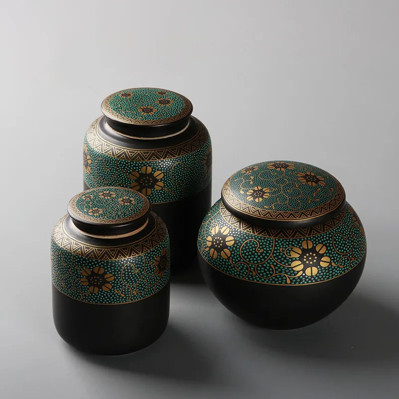 Керамическая чайная коробка для хранения чая керамическая банка puer чайный