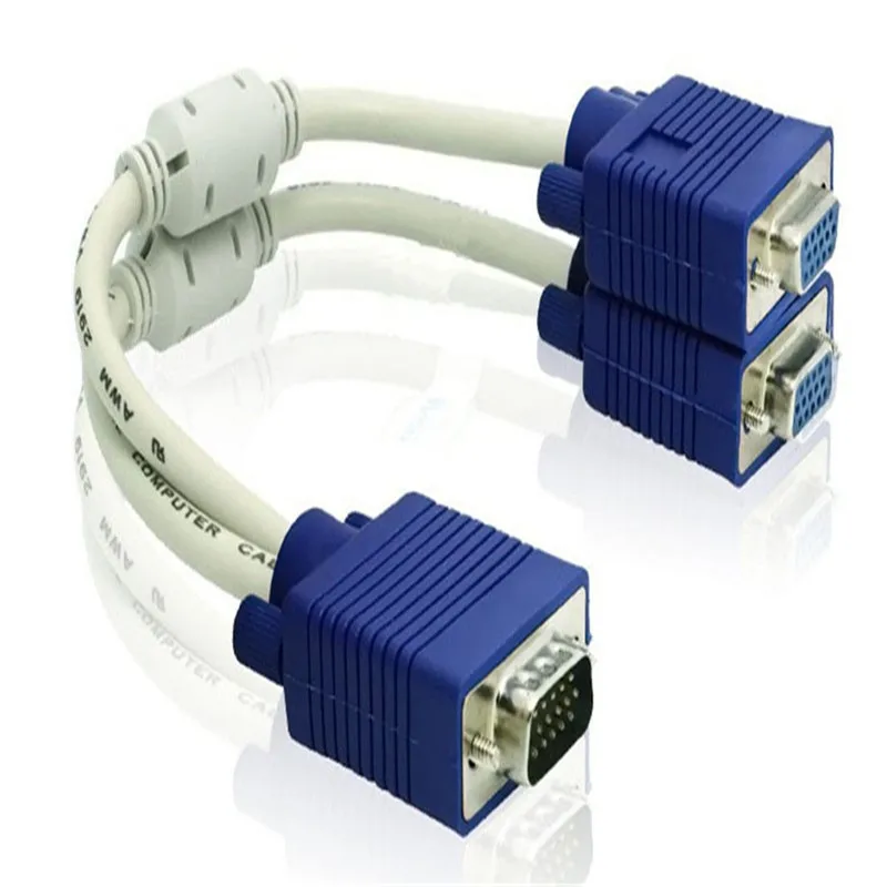 15 Pin VGA папа 2 Женский Y сплиттер Кабель SVGA монитор адаптер удлинитель конвертер