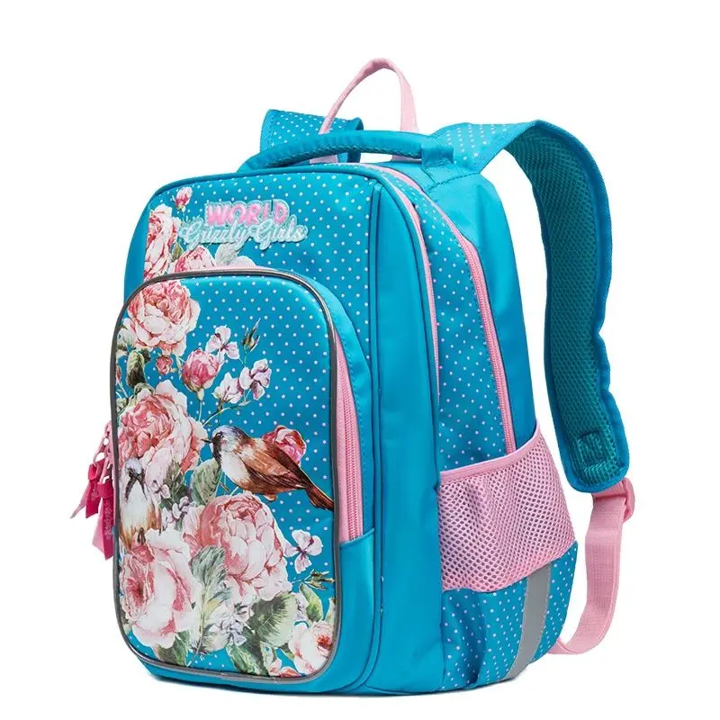 Children School Bags for Girls Primary Student Bag School Backpacks Cartoon Floral Pattern Waterproof Orthopedic Backpack