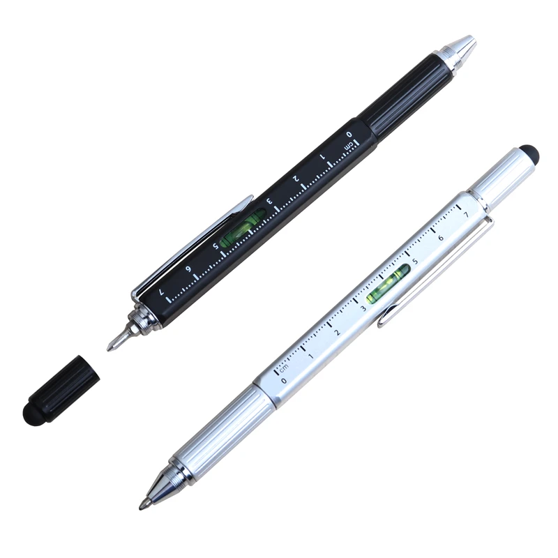 

Multifunction Pen Metal Tool Ballpoint Pens Screwdriver Ruler Spirit Level with a top and scale multifunction 5 in 1 Metal Pen