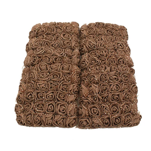 Brown 12/36/72/144 ПК msj 2 см Искусственный цветок розы пены, украшение из искусственных цветов для семьи Свадебная вечеринка украшения поддельные роза цветы из пены с цветочным рисунком - Цвет: Brown
