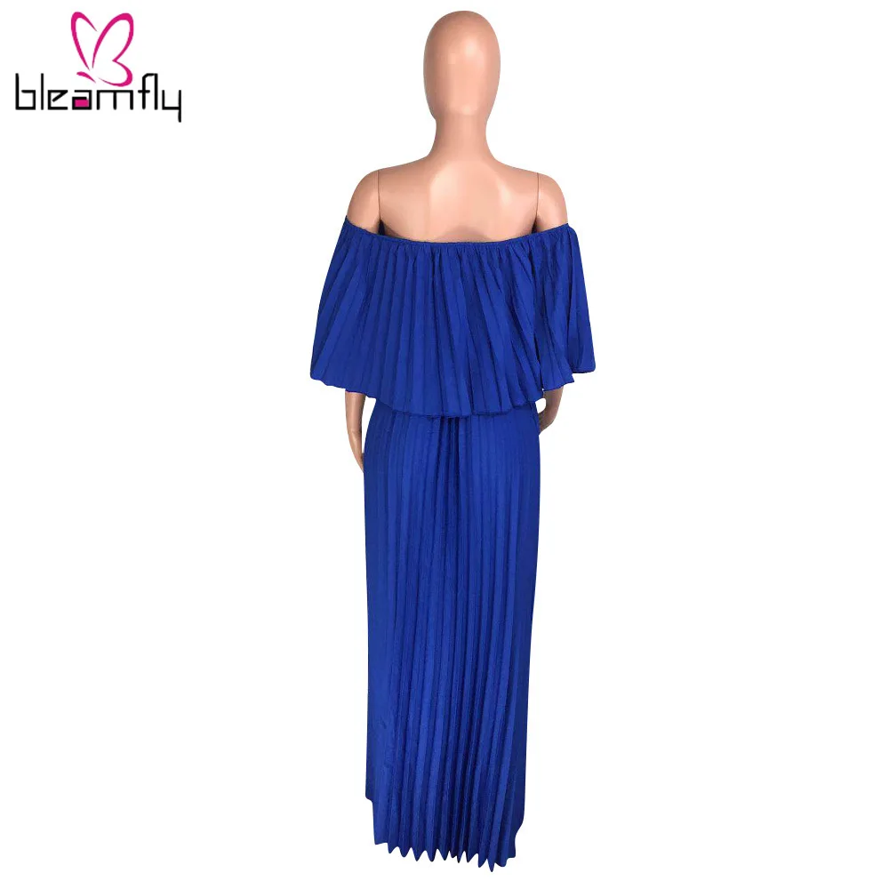 2019 женское осеннее летнее пляжное Плиссированное свободное платье винтажное