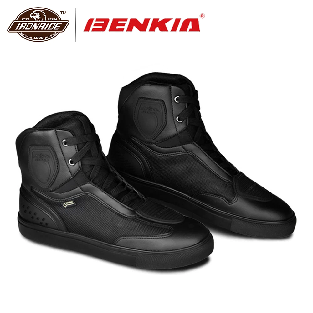 BENKIA/мотоциклетные ботинки из воловьей кожи; водонепроницаемые ботинки для мотокросса; обувь в байкерском стиле; дышащая обувь для верховой езды; байкерские ботинки для мужчин