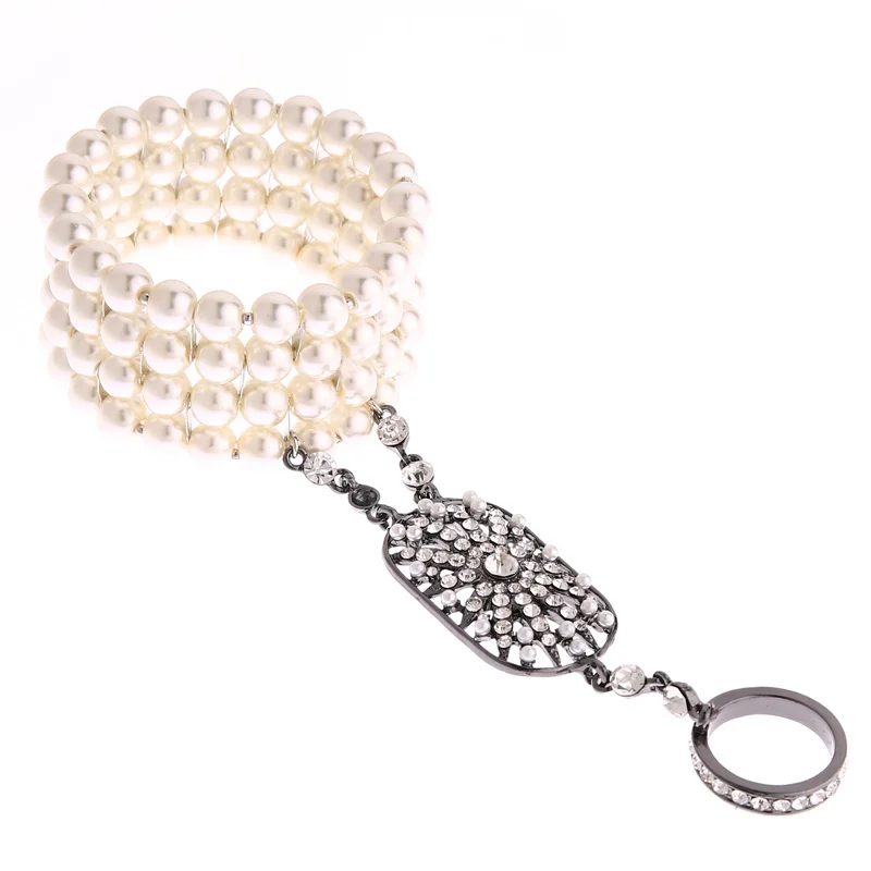 Цветочный браслет из искусственного жемчуга в стиле ар деко The Great Gatsby Свадебный