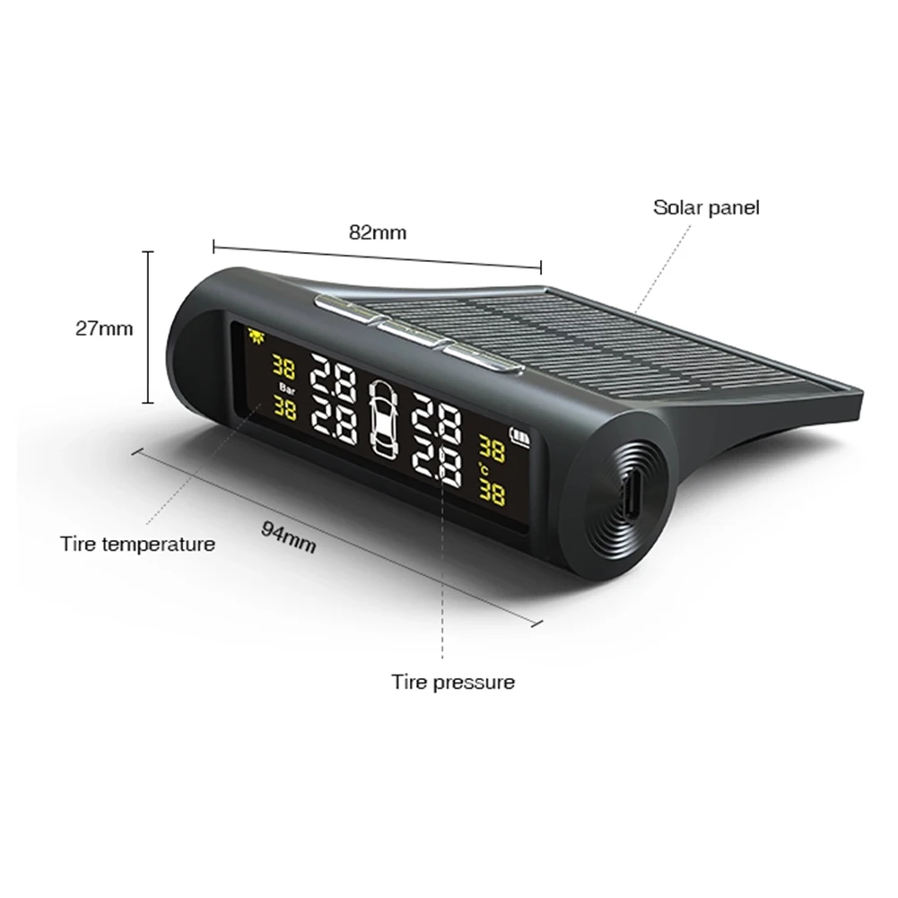 Система мониторинга давления в шинах VODOOL AN001 беспроводная TPMS с солнечной
