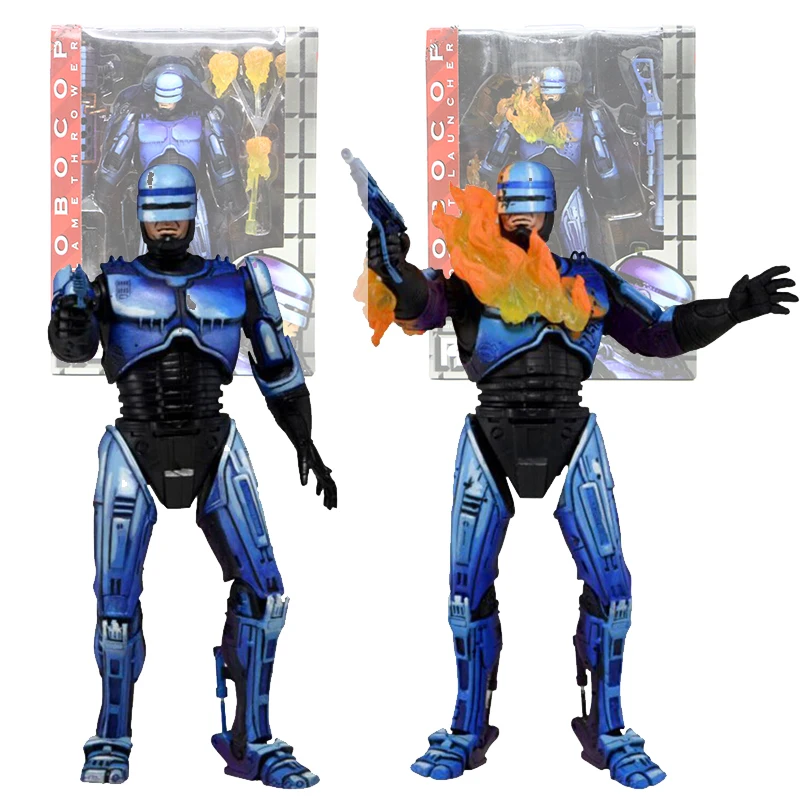 Фигурка Robocop NECA VS Terminator серия 2 боевая поврежденная огнемет экшн фигурка